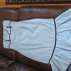 Strapless blue tweed Vintage dress Size medium